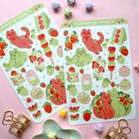 Image 2 of Strawberry Matcha sticker sheet