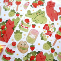 Image 4 of Strawberry Matcha sticker sheet