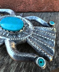 Image 5 of WL&A Handmade Sterling Old Style Belt Buckle - Royston Turquoise - Size 3.5" x 2.5" -190 Gram