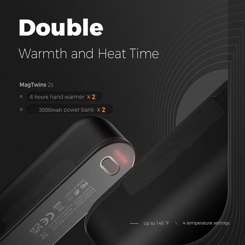 MSL New 2-in-1 Magnetic Rechargeable Hand Warmers Electric Portable Handwarmers