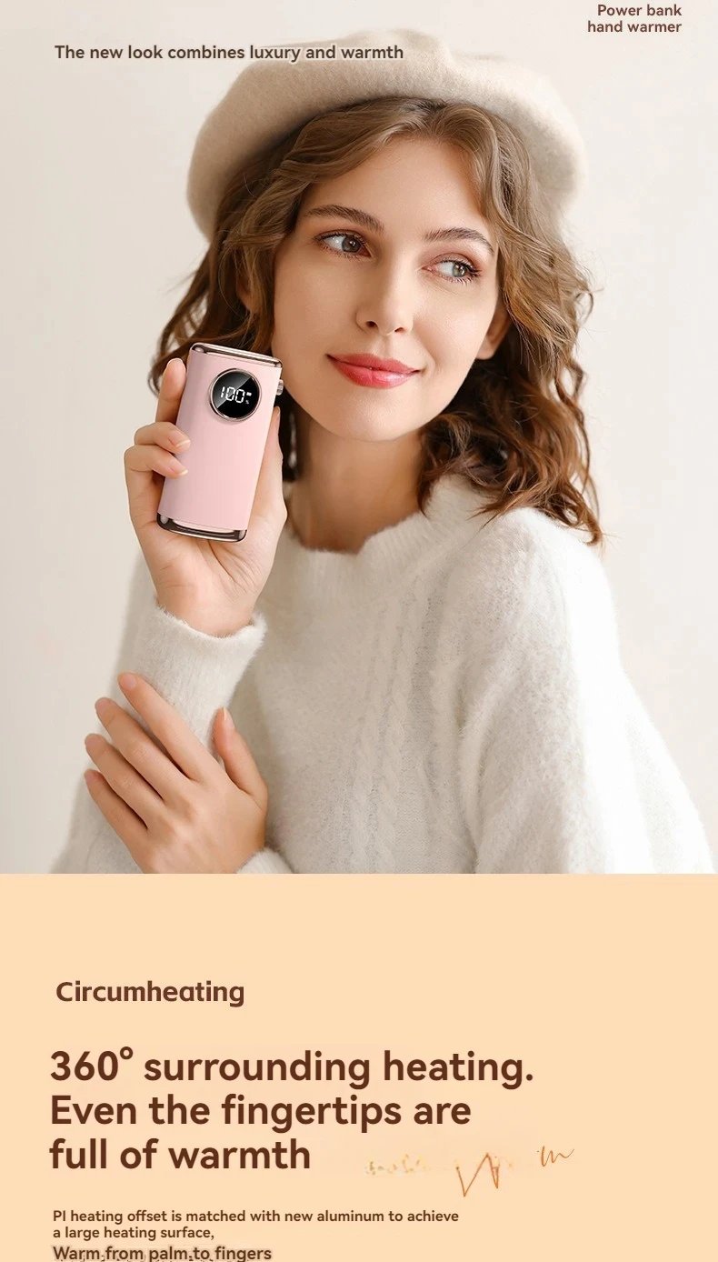 MSL Portable Pocket Hand Warmer with Digital Display for Winter Warmth