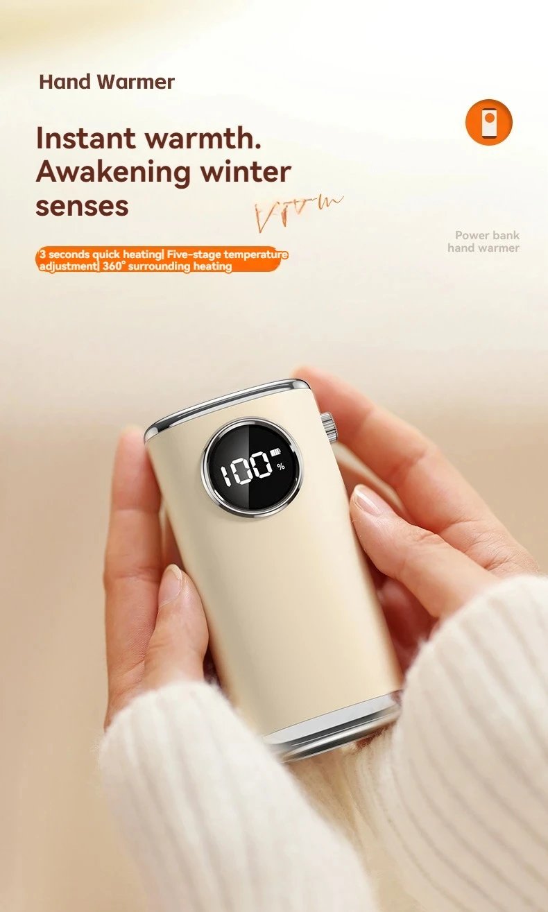 MSL Portable Pocket Hand Warmer with Digital Display for Winter Warmth