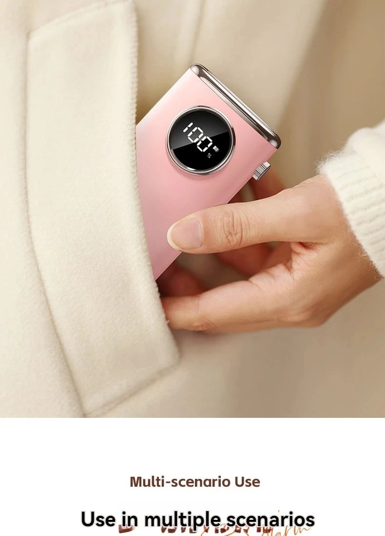 MSL Portable Pocket Hand Warmer with Digital Display for Winter Warmth