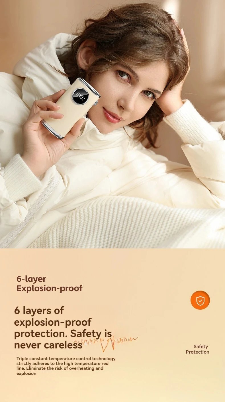 MSL Portable Pocket Hand Warmer with Digital Display for Winter Warmth