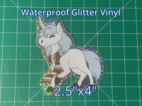 Image 2 of Christmas Unicorn Glitter Sticker