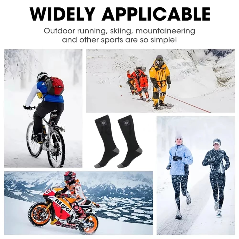 MSL 65°C Electric Heated Socks with Battery Case for Winter Warmth