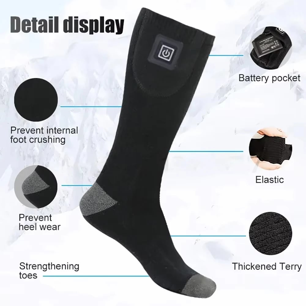 MSL 65°C Electric Heated Socks with Battery Case for Winter Warmth