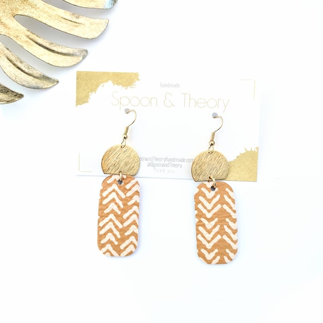 Vanna Chevron Leather Earrings