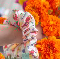 Image 2 of coco dia de los muertos scrunchie