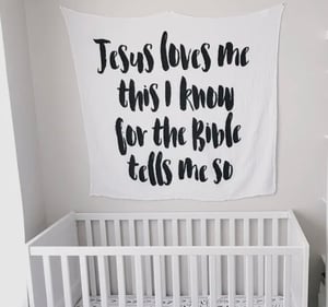 Image of Organic Swaddle Blanket-Psalm 23:6