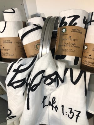 Image of Organic Swaddle Blanket-Psalm 23:6