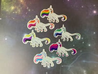 Image 1 of LGBTQ+ Glitter Unicorn Stickers