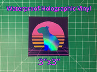 Image 2 of Vaporwave Capybara Holographic Sticker