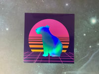 Image 1 of Vaporwave Capybara Holographic Sticker