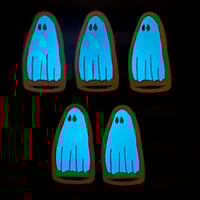 Image 2 of Halloween 2024 - Blue-Glow Spooky the Ghost sticker 5-pack