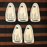 Image 1 of Halloween 2024 - Blue-Glow Spooky the Ghost sticker 5-pack