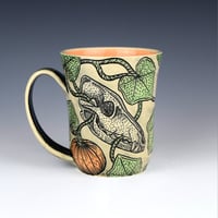 Image 1 of 12 oz - Coyote Skull & Pumpkin Mug