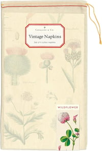 Image 2 of   Cavallini & Co. Wildflowers Vintage Style Cloth Napkins Set