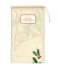 Image 2 of Cavallini & Co. Christmas Holly Vintage Style Cloth Napkins Set