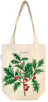 Image 2 of Cavallini & Co. Christmas Holly Vintage Style Tote Bag