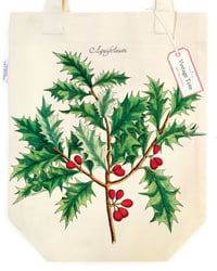 Image 1 of Cavallini & Co. Christmas Holly Vintage Style Tote Bag