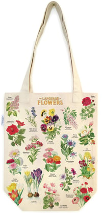 Image 2 of Cavallini & Co. Language of Flowers Vintage Style Canvas Tote Bag