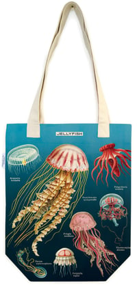 Image 2 of Cavallini & Co. Jellyfish Vintage Style Canvas Tote Bag