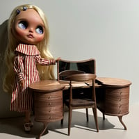 Image 1 of 1:6 Scale Handcrafted Walnut Vanity Table – Dollhouse furniture