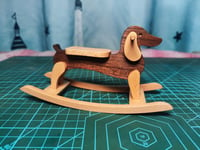 Image 1 of miniature Dachshund rocking chair for dollhouse