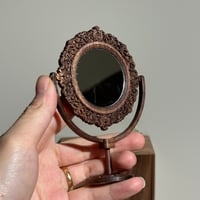 Image 2 of Handcrafted 1:6 Scale Walnut Ornate Mirror – Perfect for Blythe