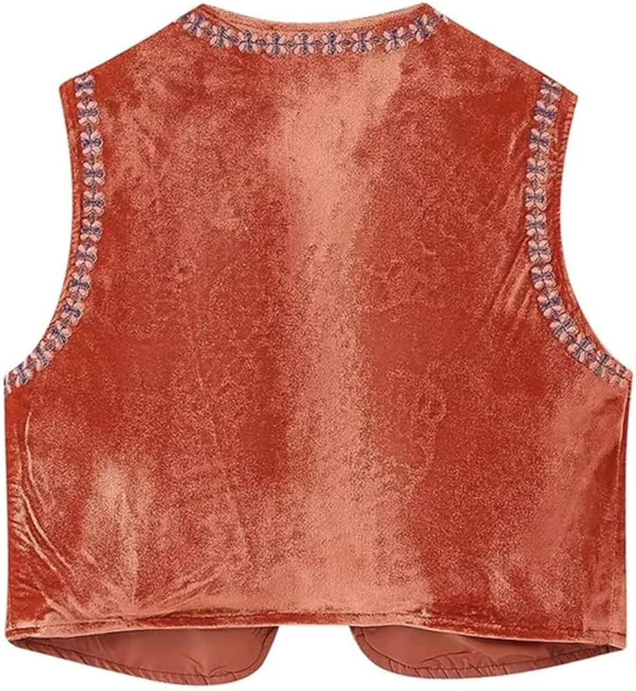 Image of Rust embroidered waistcoat