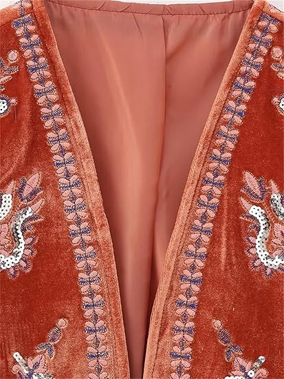 Image of Rust embroidered waistcoat