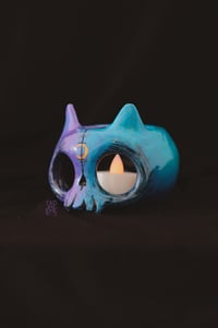 Image 2 of RESERVED - Galaxy Cat Skull