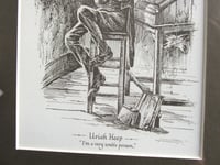 Image 4 of Vintage Framed Art Print of Uriah Heep (Charles Dickens) by Fred Barnard (b 1846), Small Portrait