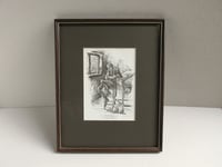 Image 1 of Vintage Framed Art Print of Uriah Heep (Charles Dickens) by Fred Barnard (b 1846), Small Portrait