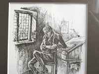 Image 3 of Vintage Framed Art Print of Uriah Heep (Charles Dickens) by Fred Barnard (b 1846), Small Portrait