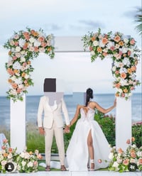 Image 1 of Square arch wood white backdrop