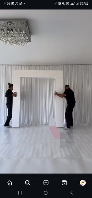 Image of Square arch wood white backdrop