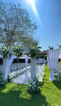 Image 3 of Square arch wood white backdrop
