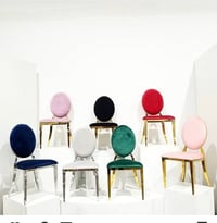 Image 1 of Gold  and Silver lux chairs  many  colors velvet 