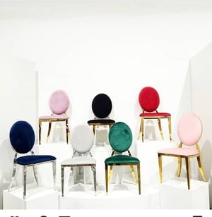 Image of Gold  and Silver lux chairs  many  colors velvet 
