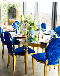 Image 3 of Gold  and Silver lux chairs  many  colors velvet 