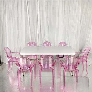 Image of Pink resin kids chair 