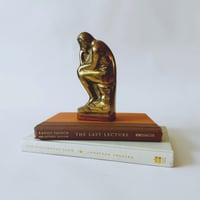 Image 4 of Vintage Solid Brass Thinking Man Bookends