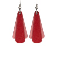 Australian leather earrings - 'Belle'. Rich red, warm pink [BRP-805]