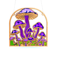 Image 2 of Hanging Mushroom Cluster - Resin Laser Cut Gift for the Nature Lover