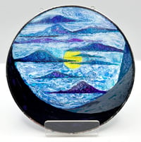 Image 3 of Cloud Fantasy Glass Painting with Hand-Soldered Frame 