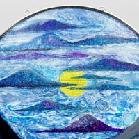 Image 2 of Cloud Fantasy Glass Painting with Hand-Soldered Frame 