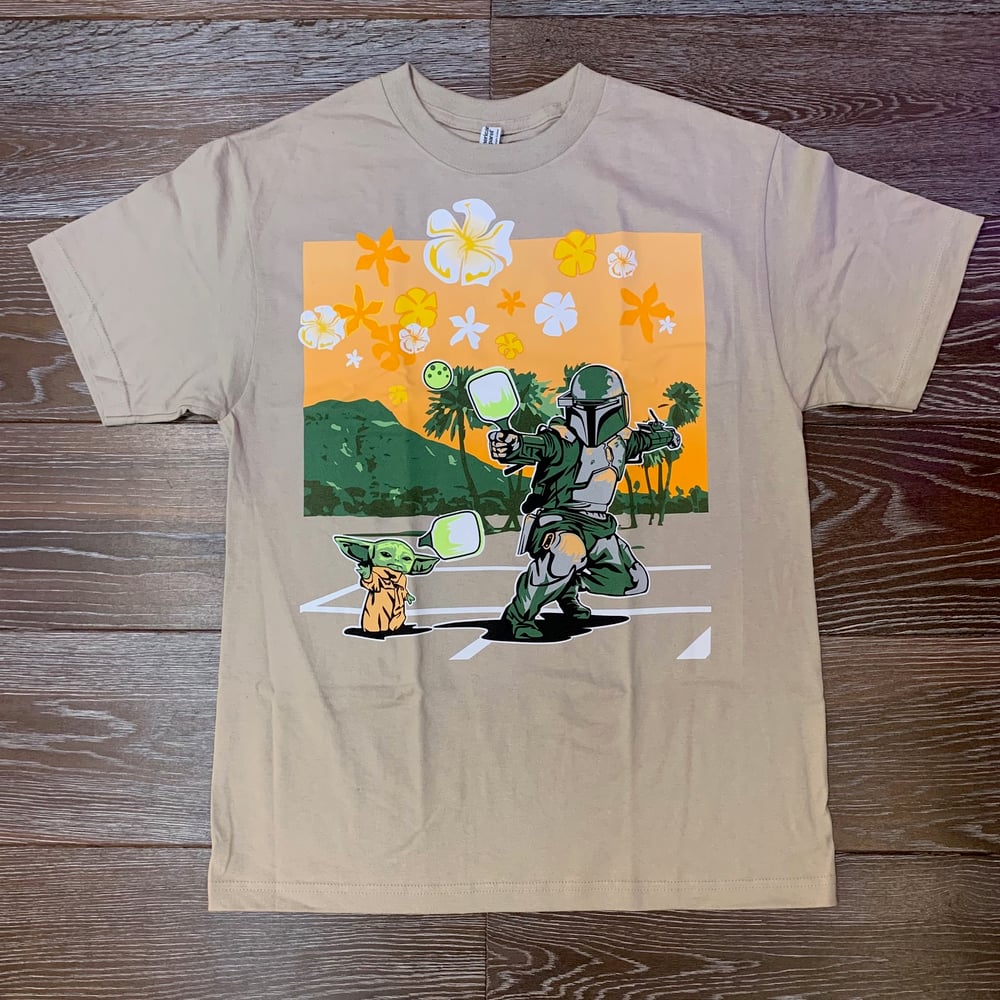 Image of Grogu Mando Pickle Ball Tee SAND