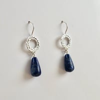 Image 4 of Lapis Dangle Wreath Earrings